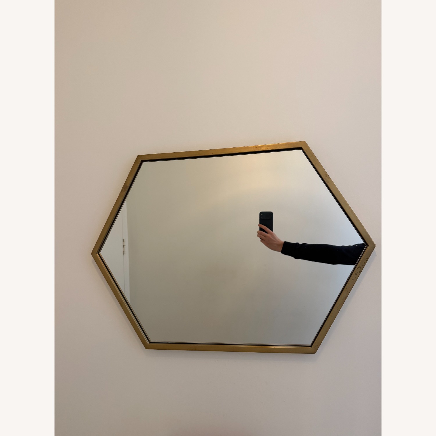 West Elm Metal Frame Hexagon Wall Mirror - image-3