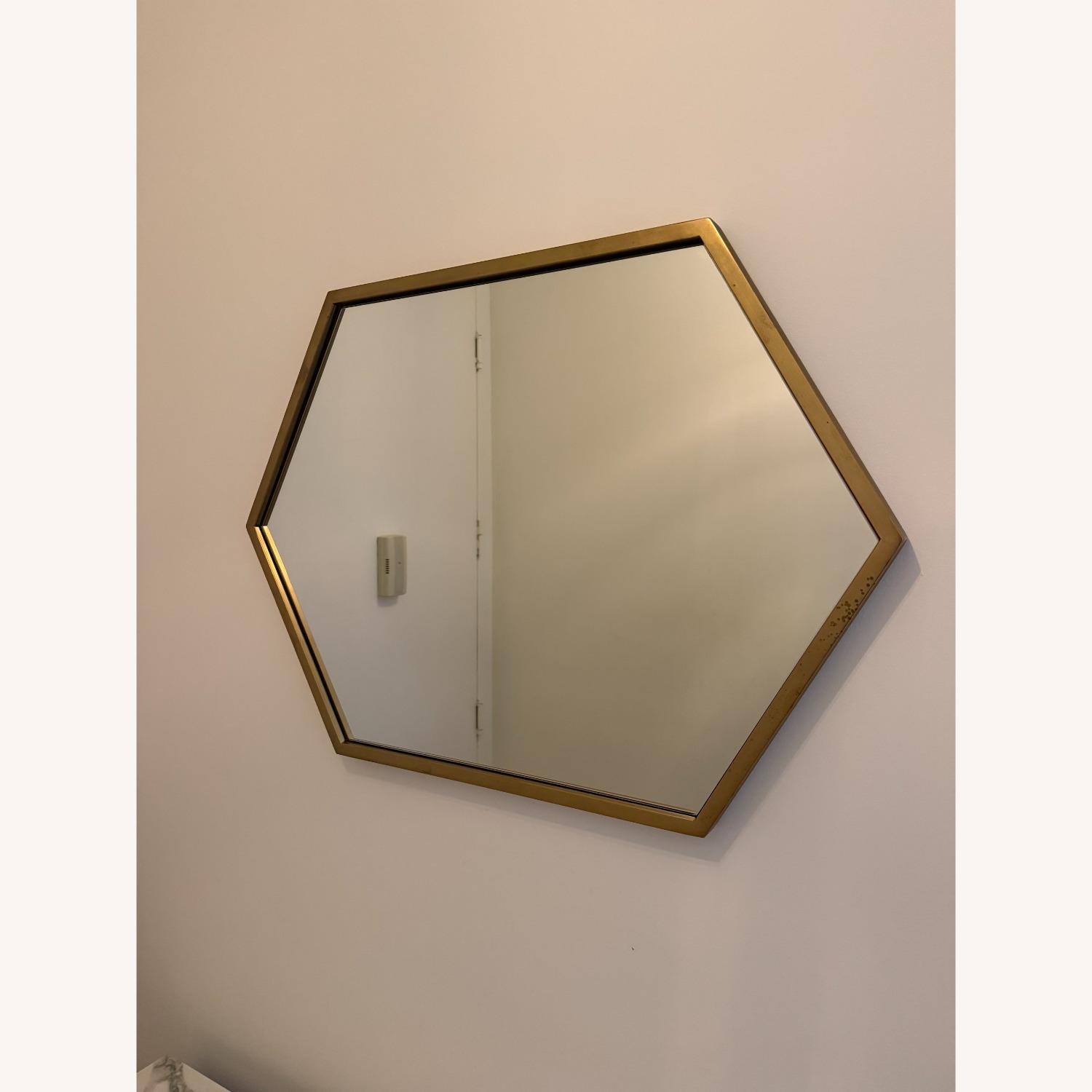 West Elm Metal Frame Hexagon Wall Mirror - image-2