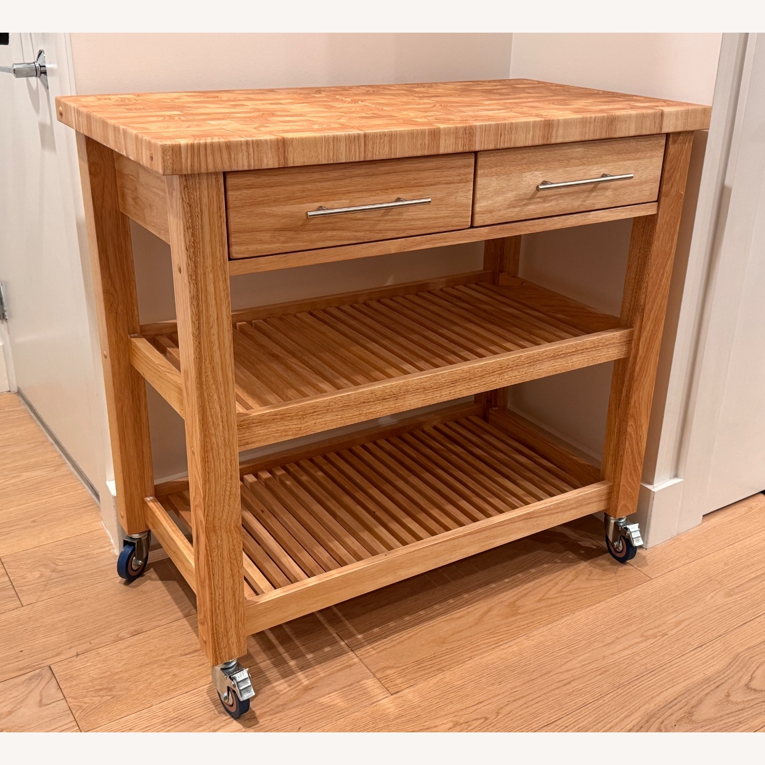 Solid Wood Kitchen Island Cart - image-1