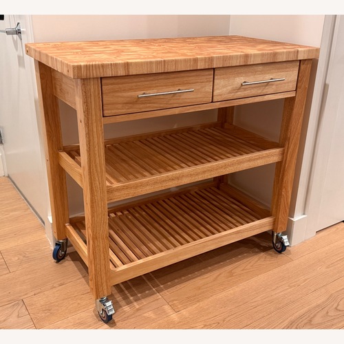 Used Solid Wood Kitchen Island Cart for sale on AptDeco