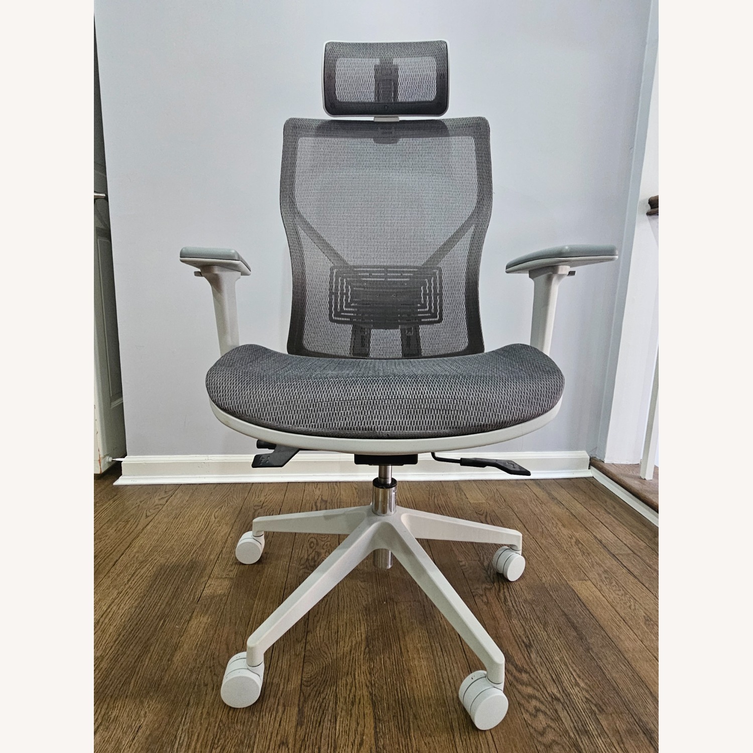 Ergonomic Mesh Swivel Task Chair, Light Gray  - image-1