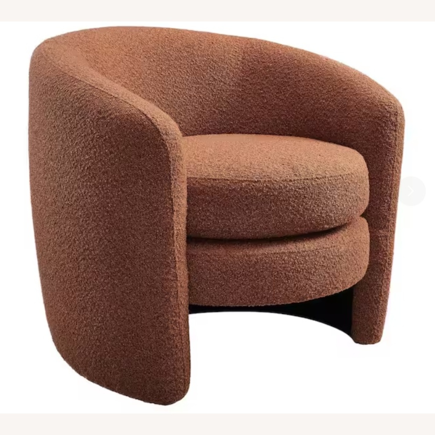Terracotta Boucle Round Accent Chairs - image-5