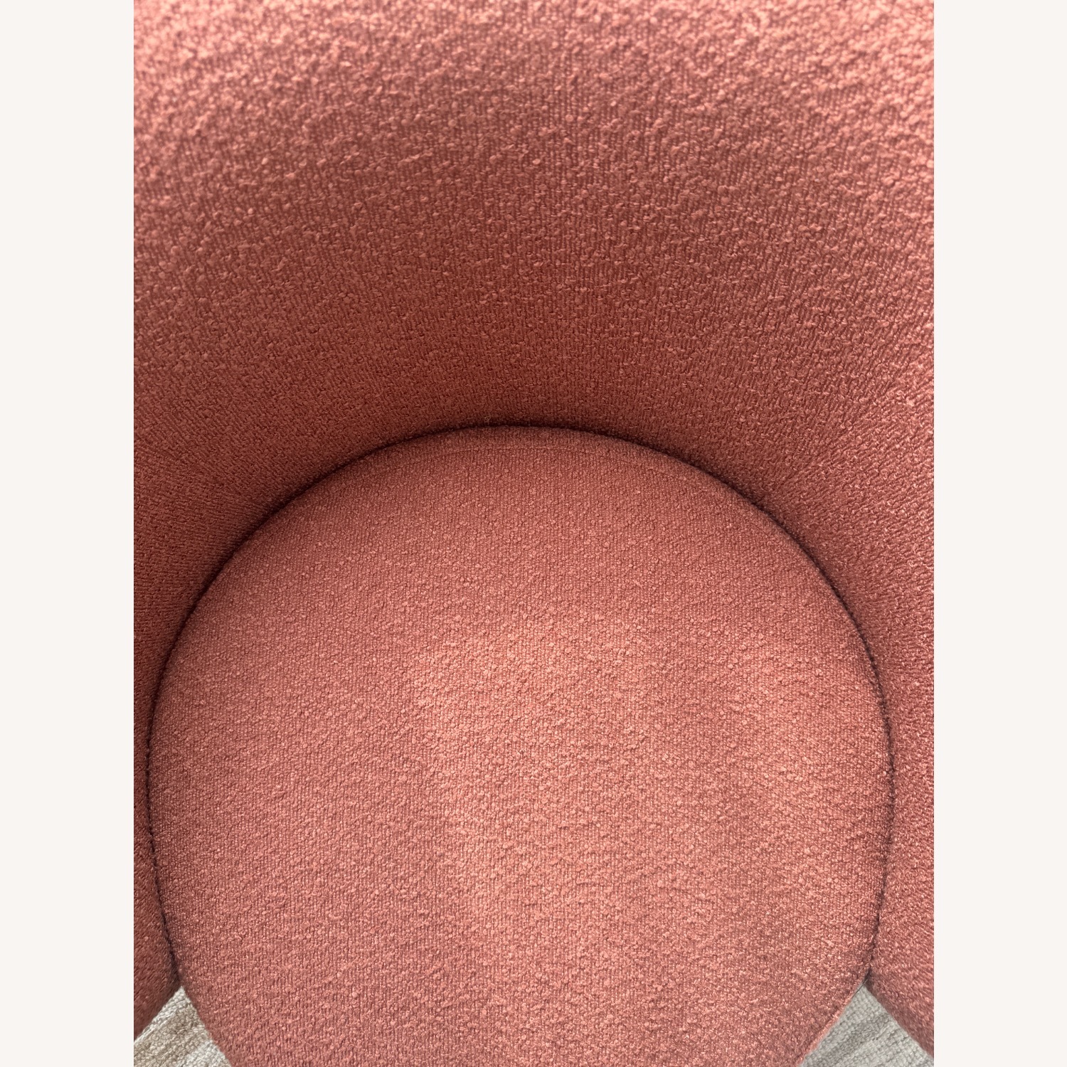 Terracotta Boucle Round Accent Chairs - image-4