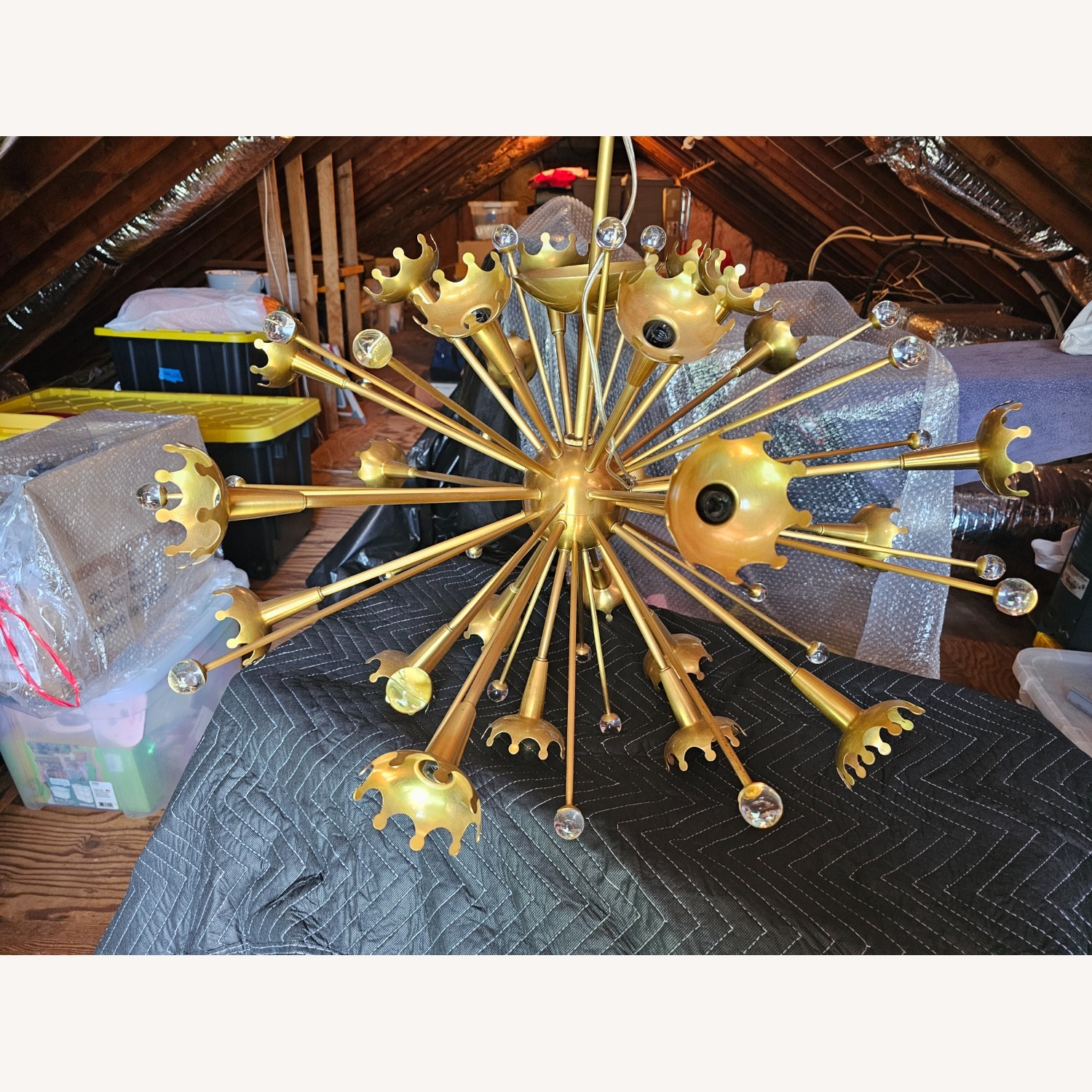 Gold Metal Sputnik Chandelier - image-3