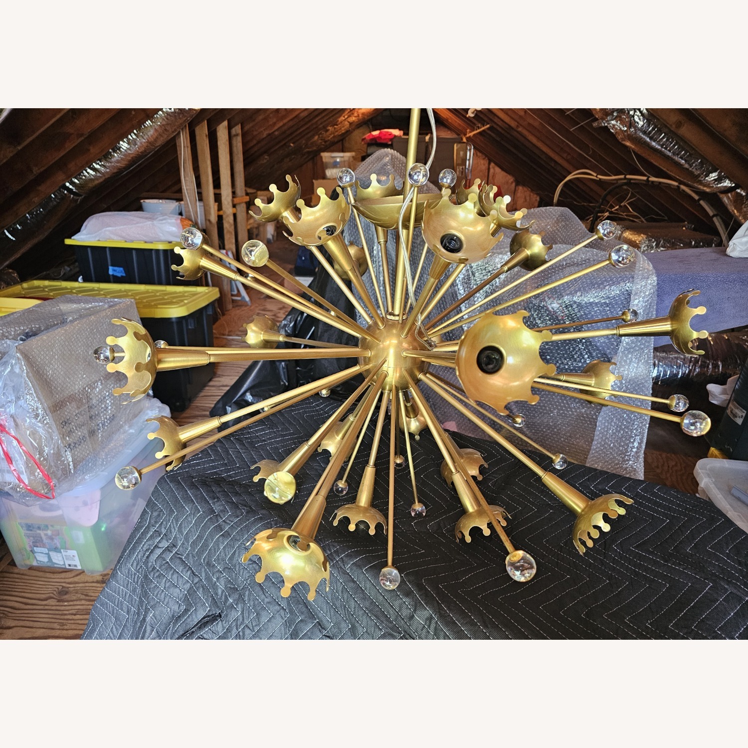 Gold Metal Sputnik Chandelier - image-1