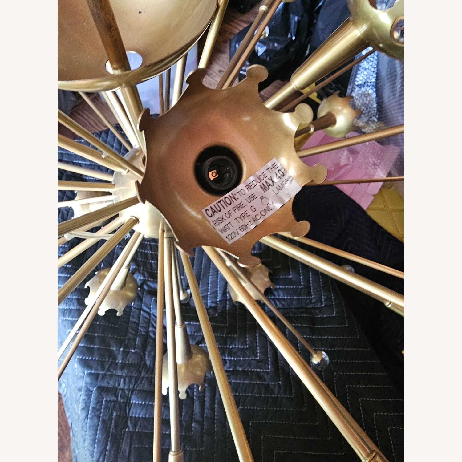 Gold Metal Sputnik Chandelier - image-2