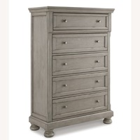 Ashley Furniture Lettner Light Gray Wood Dresser