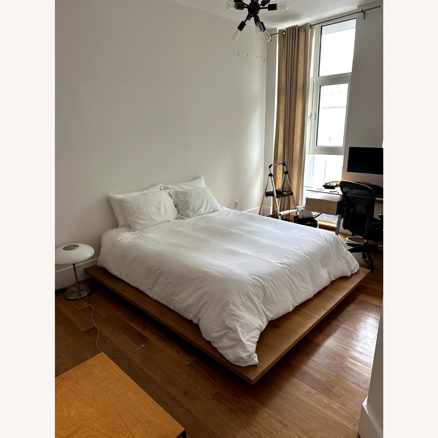 Natural Wood Queen Bed - image-1