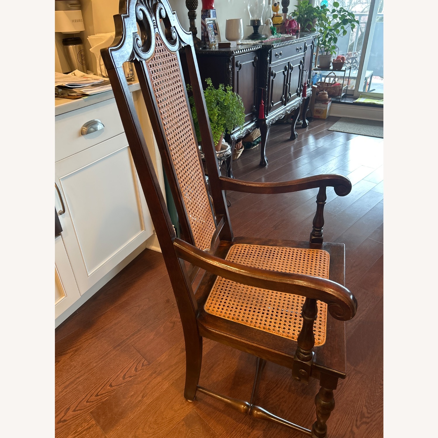 Antique Wood & Cane Dining/Accent Chair - image-2