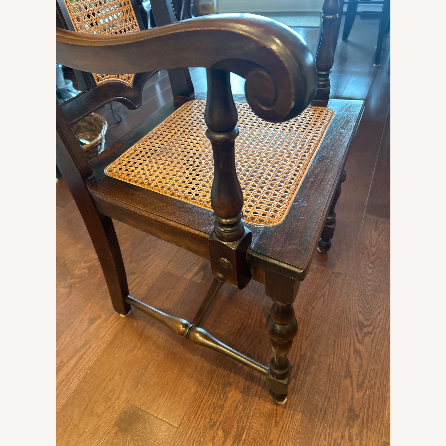 Antique Wood & Cane Dining/Accent Chair - image-5