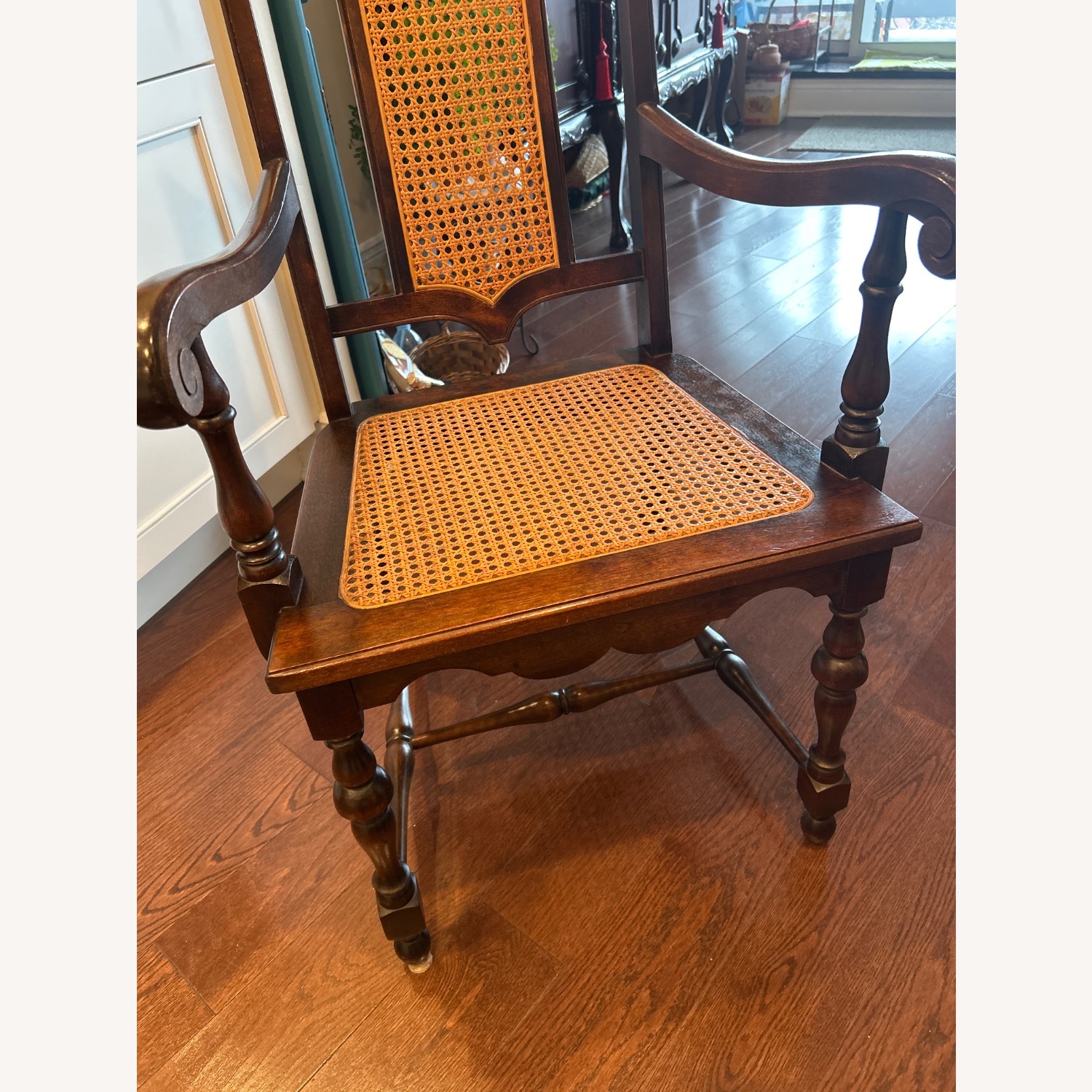 Antique Wood & Cane Dining/Accent Chair - image-8