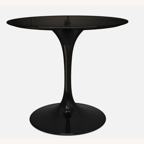 Used Tulip Fiberglass Dining Table , 36" Round Black for sale on AptDeco