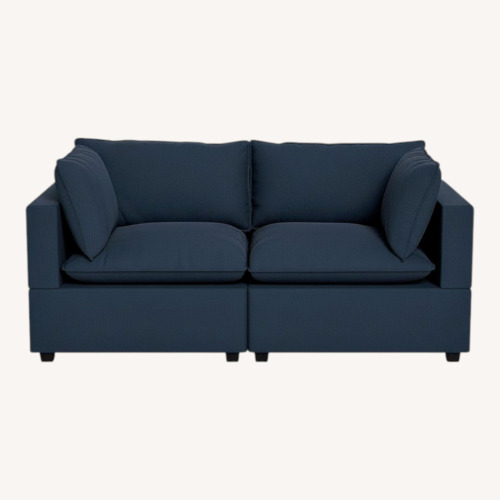 Used Albany Park Kova Blue 2 Seater Sofa for sale on AptDeco