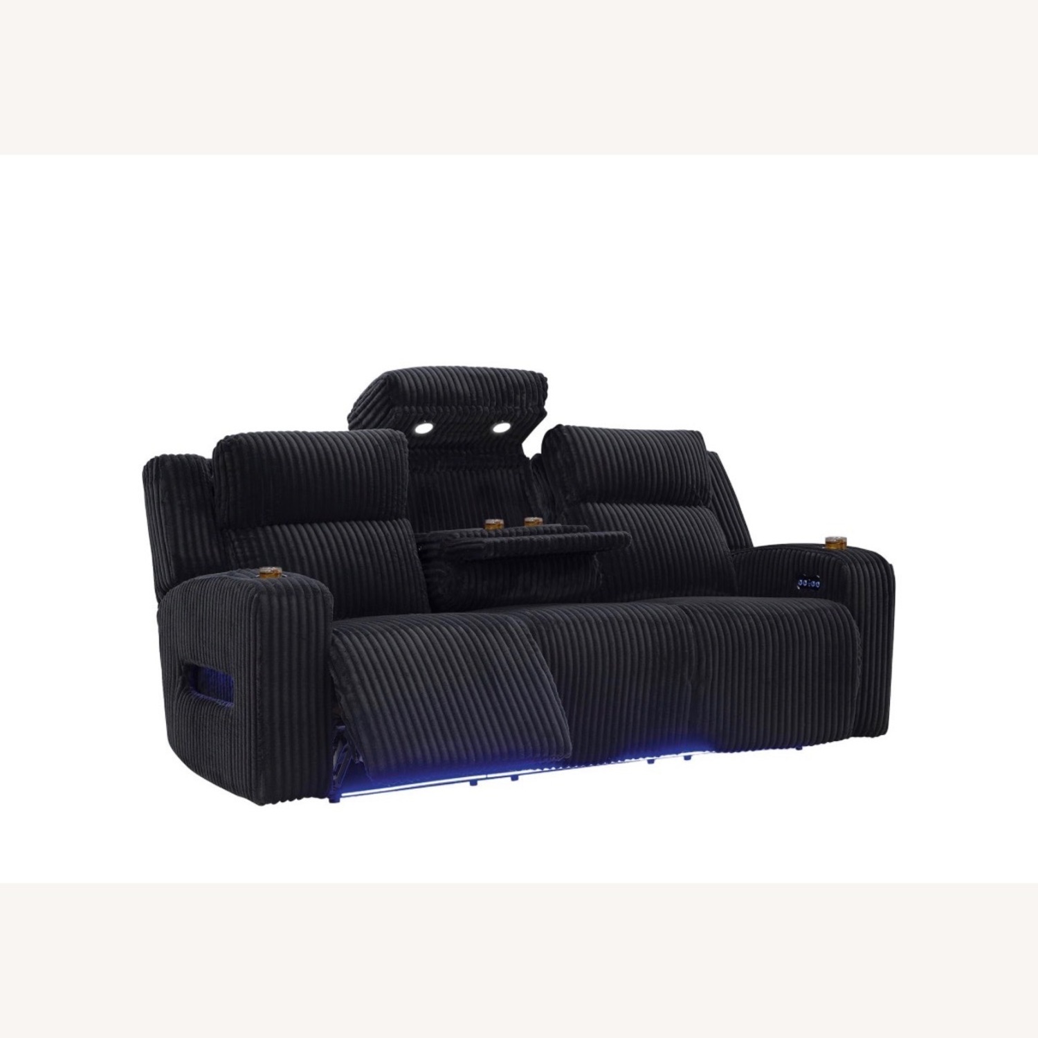 Black Fabric 2 Piece Sectional - image-3