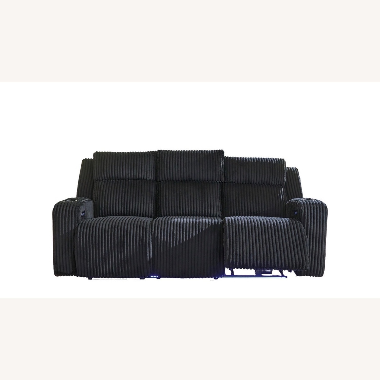 Black Fabric 2 Piece Sectional - image-2