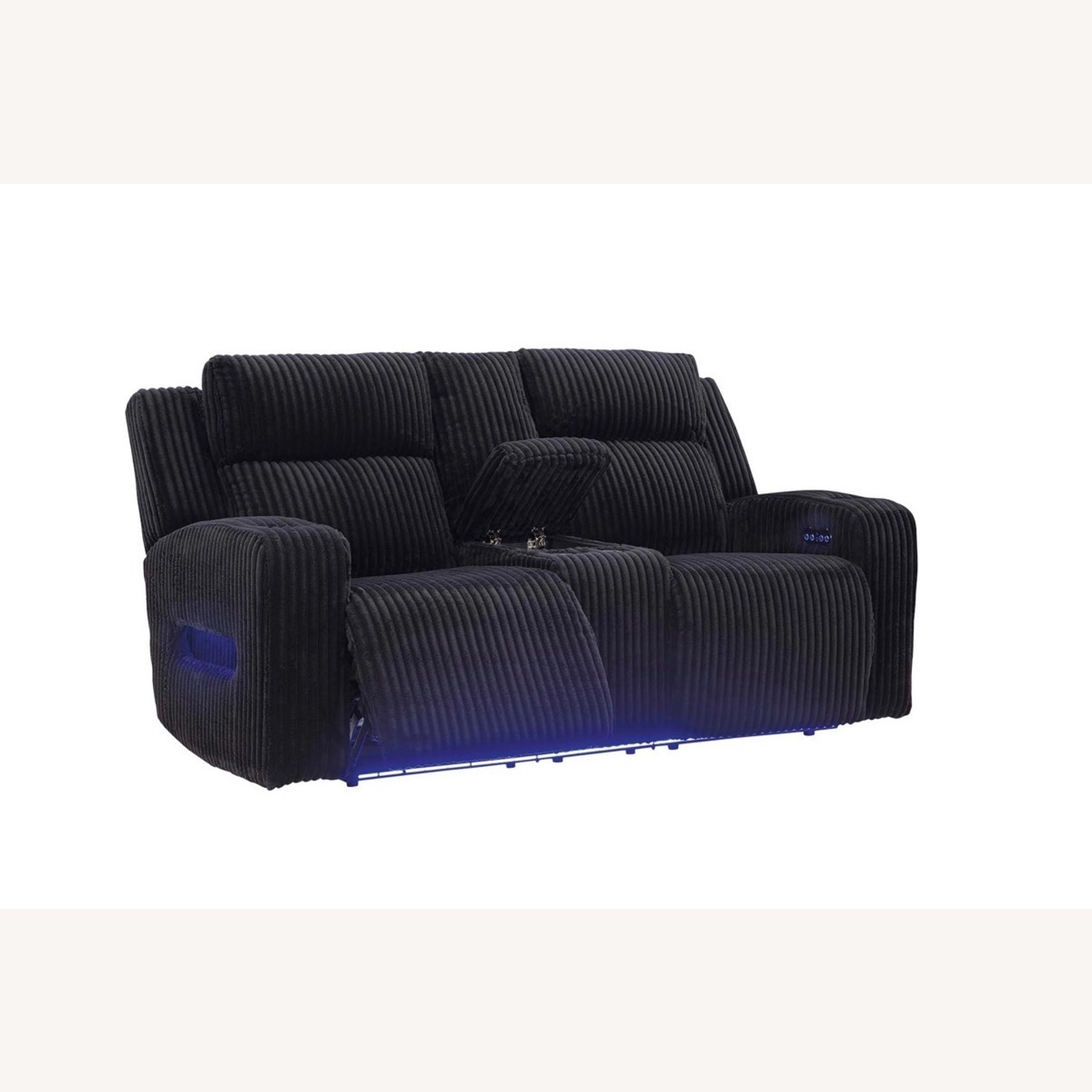 Black Fabric 2 Piece Sectional - image-6