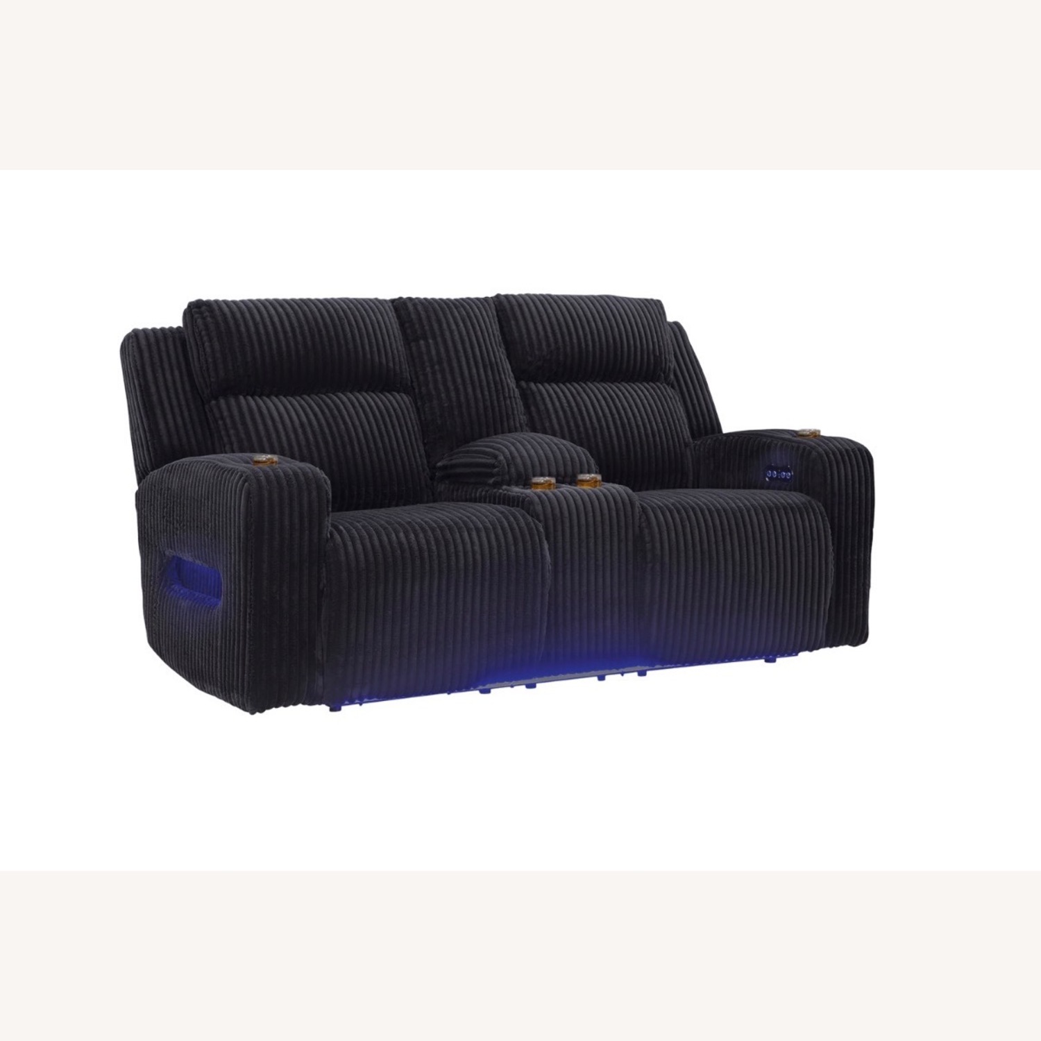 Black Fabric 2 Piece Sectional - image-5