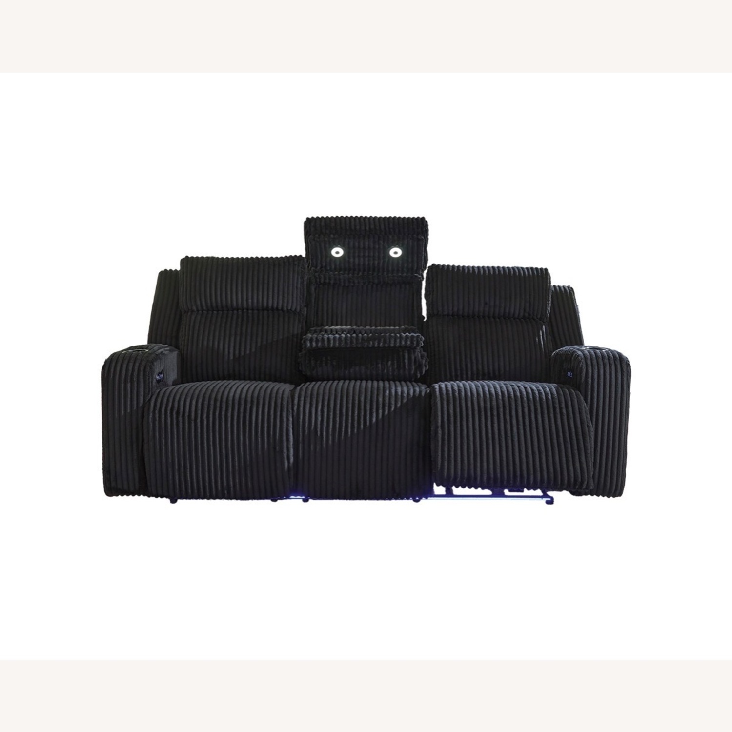 Black Fabric 2 Piece Sectional - image-1