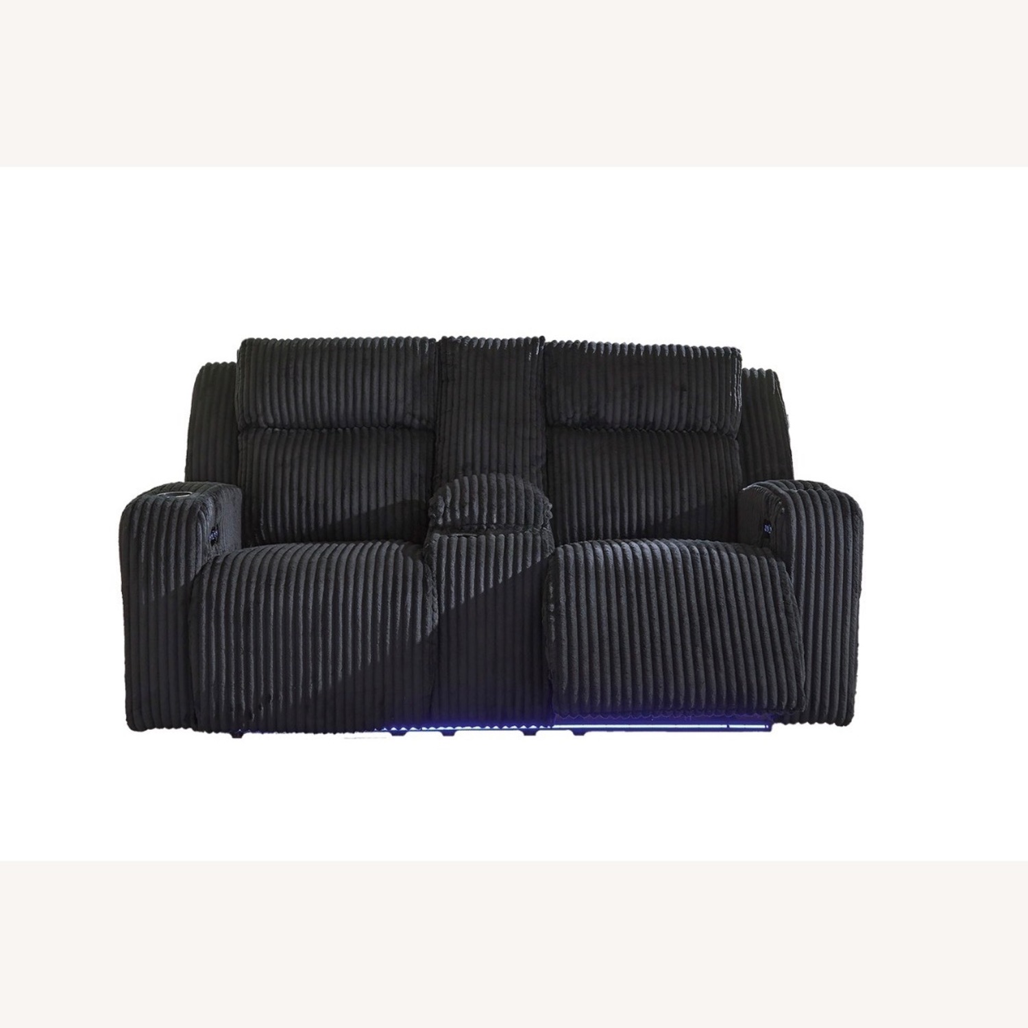 Black Fabric 2 Piece Sectional - image-4