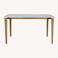 CB2 Paradigm White Marble Desk