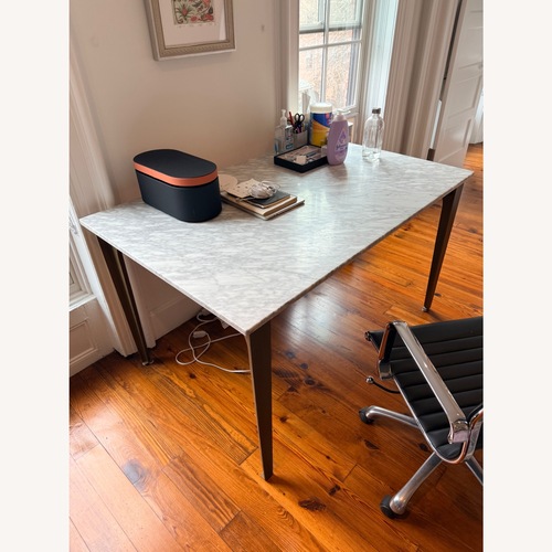 Used CB2 Paradigm White Marble Desk for sale on AptDeco