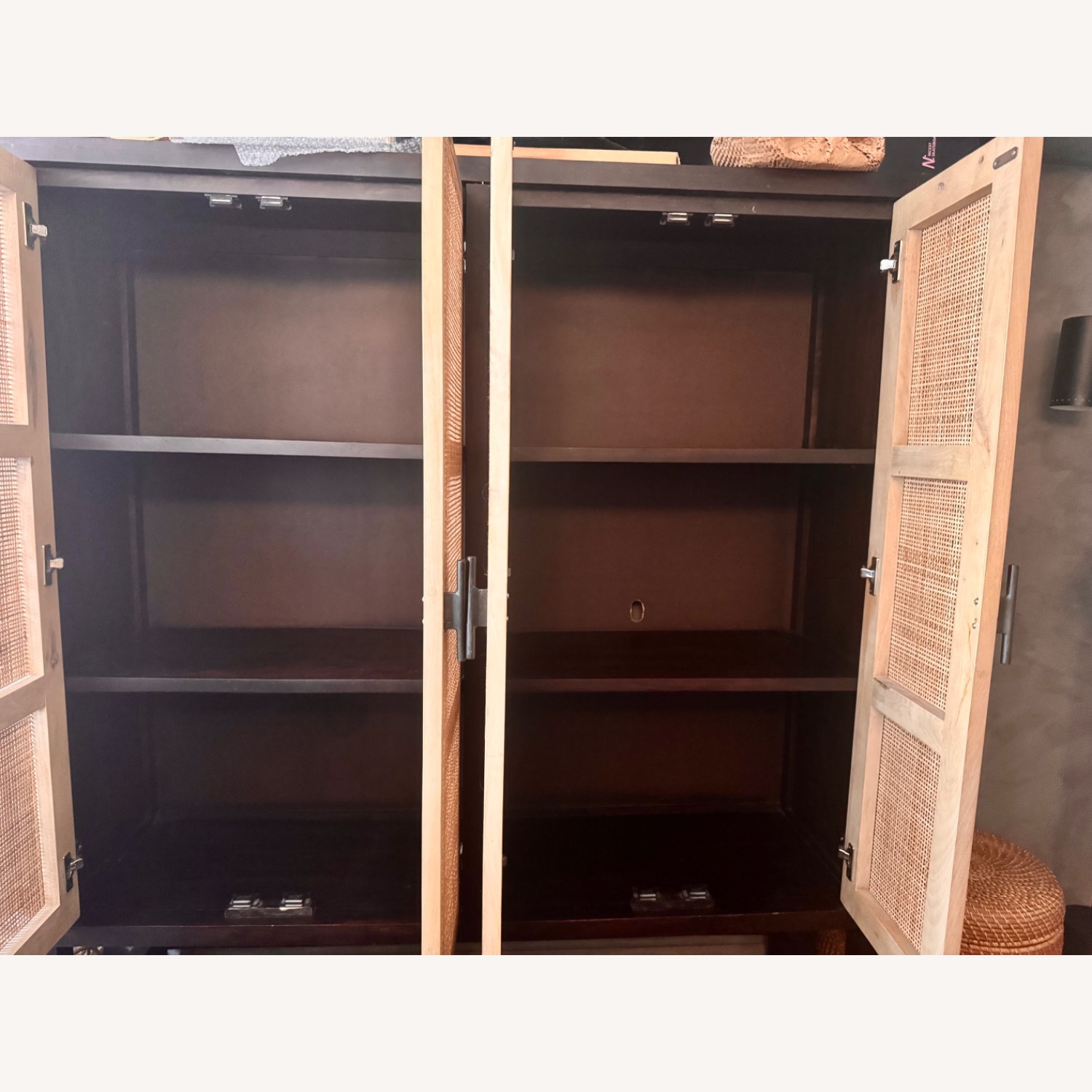 Burke Décor Black Wood Armoire - image-4