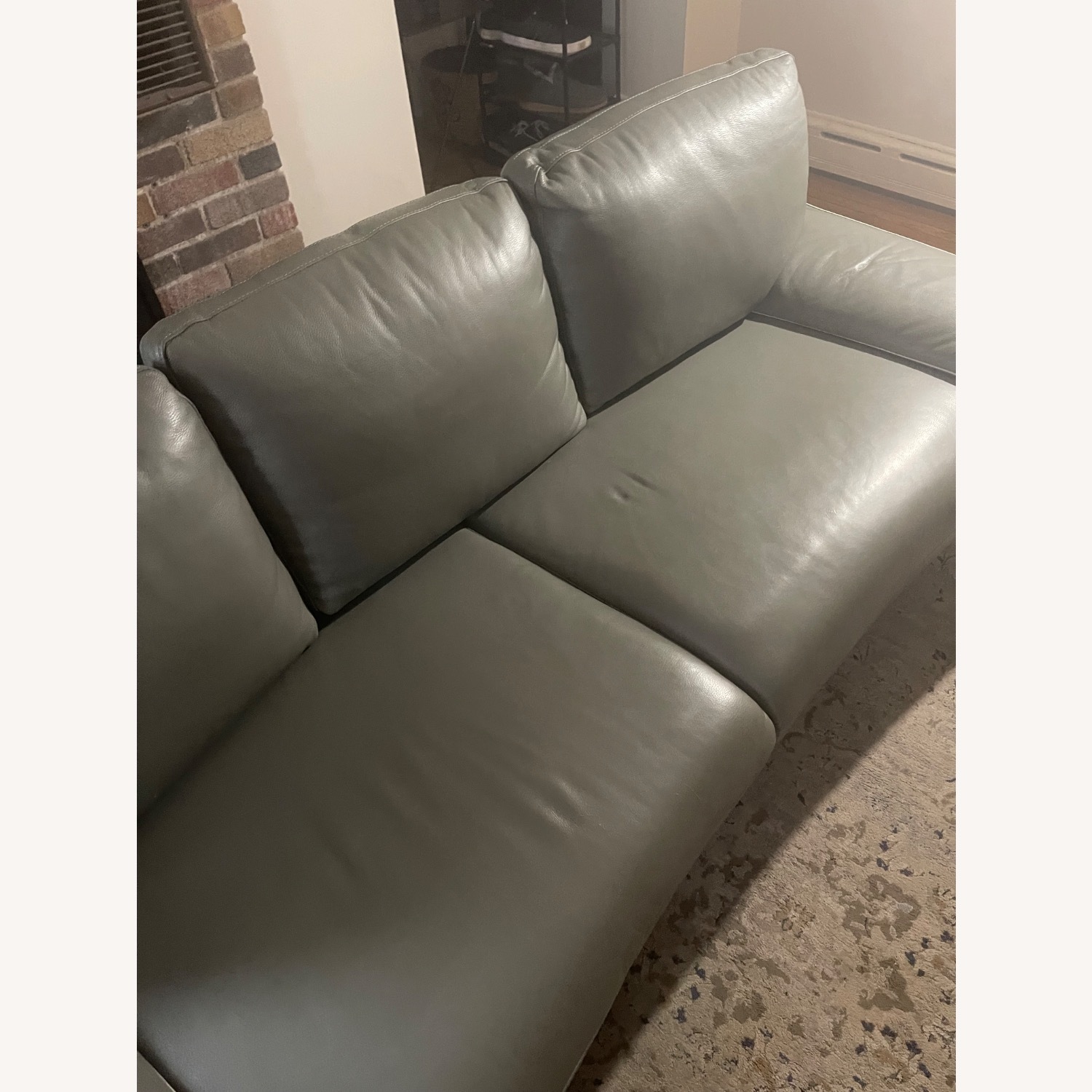 Violino Furio Light Gray Leather 3+ Seater Sofa - image-7