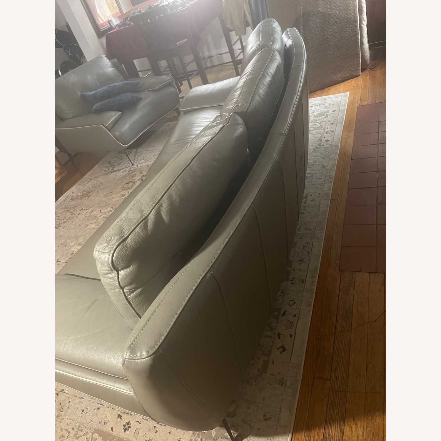 Violino Furio Light Gray Leather 3+ Seater Sofa - image-4