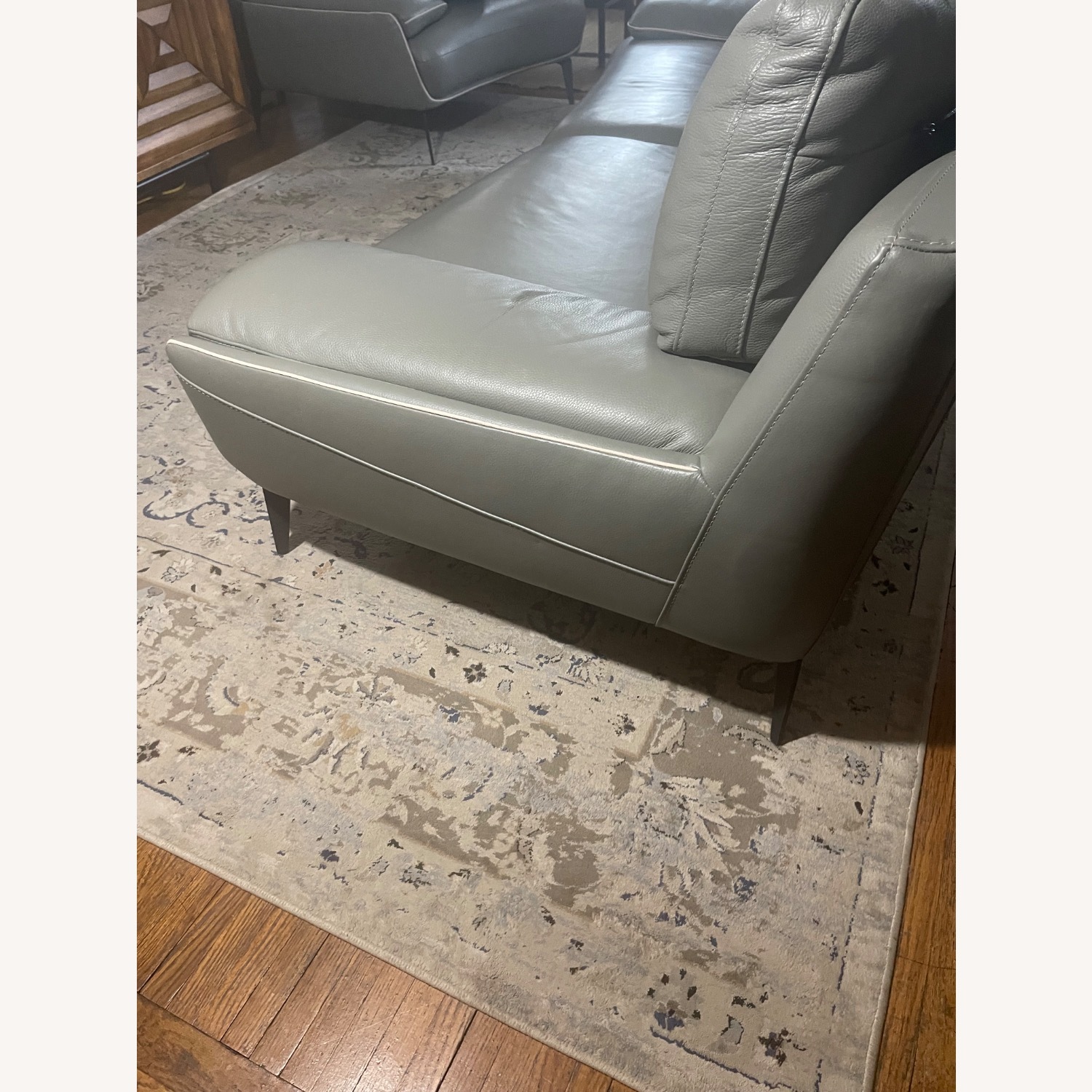 Violino Furio Light Gray Leather 3+ Seater Sofa - image-5