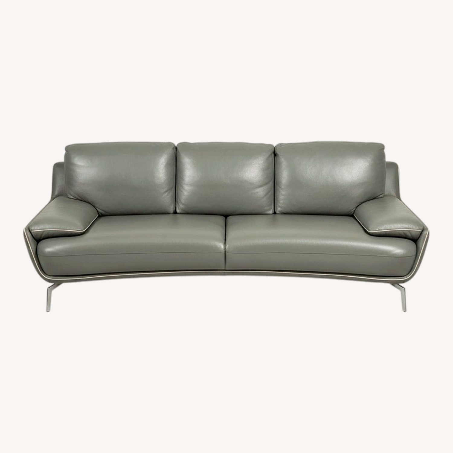 Violino Furio Light Gray Leather 3+ Seater Sofa - image-0