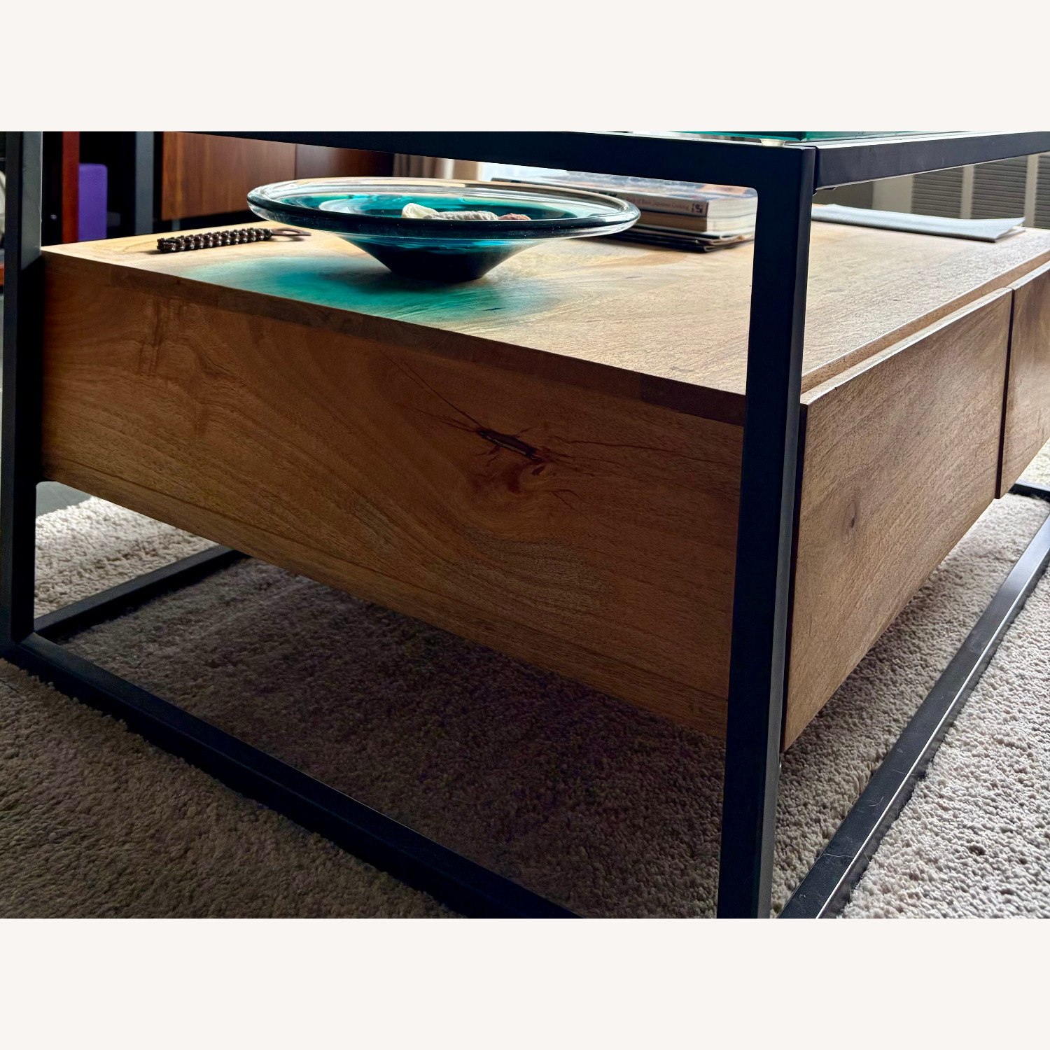 West Elm Box Frame Storage Coffee Table - image-1