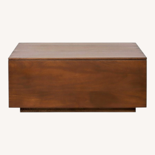 Used Pottery Barn Parkview Dark Brown Square Coffee Table  for sale on AptDeco