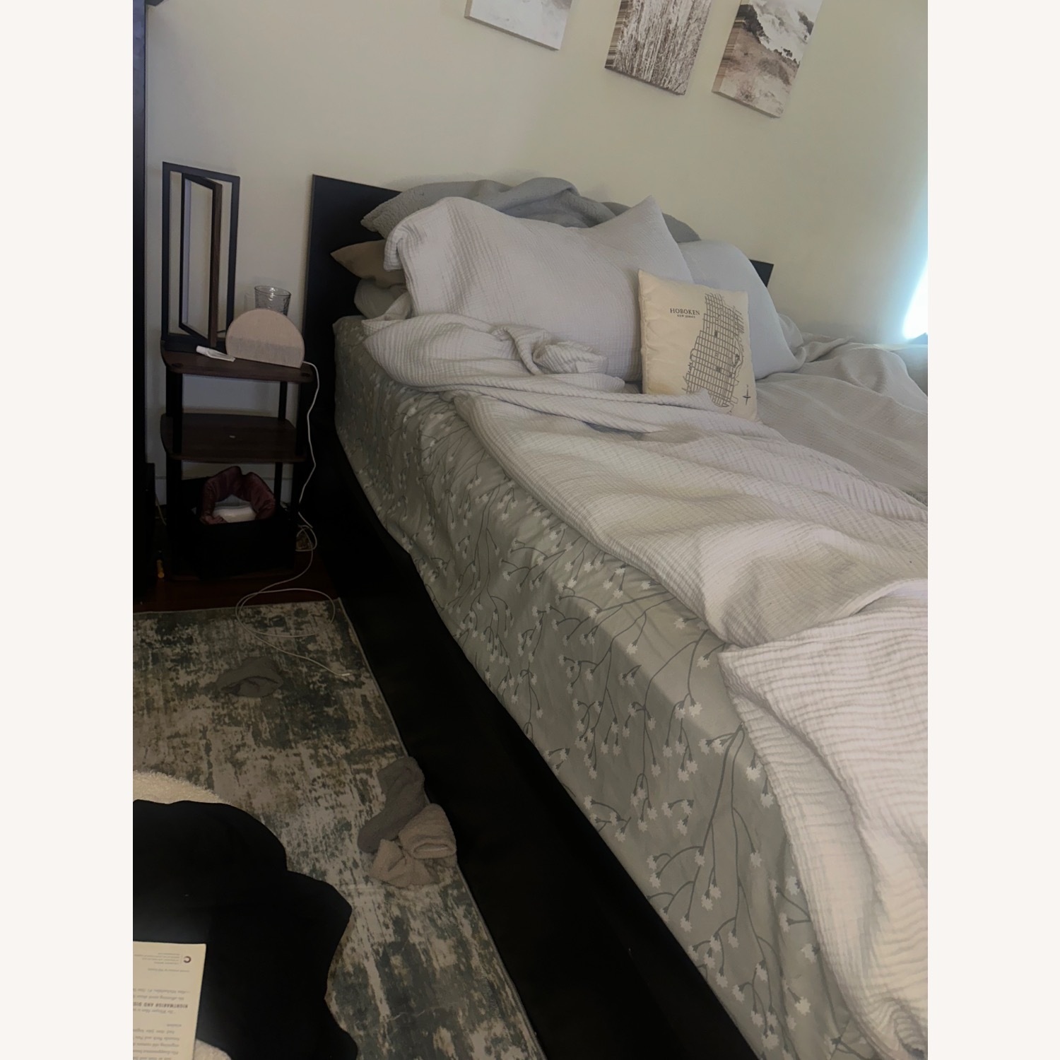 IKEA Dark Brown Wood Queen Bed - image-5