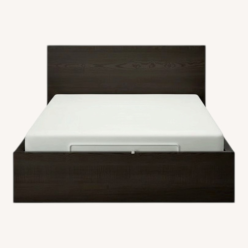 Used IKEA Dark Brown Wood Queen Bed for sale on AptDeco