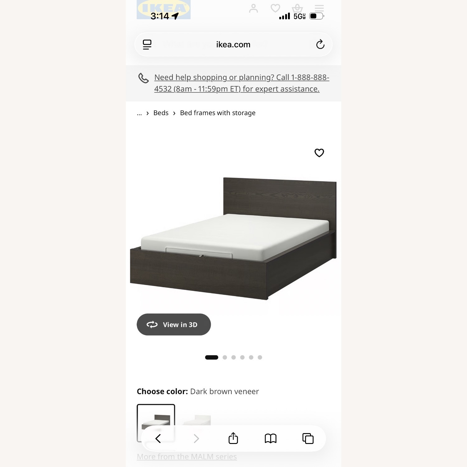 IKEA Dark Brown Wood Queen Bed - image-1