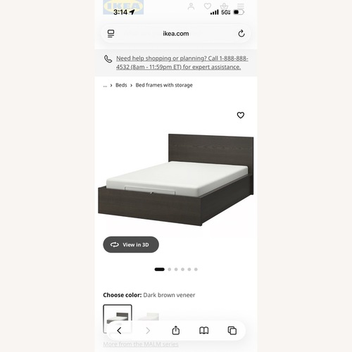 Used IKEA Dark Brown Wood Queen Bed for sale on AptDeco