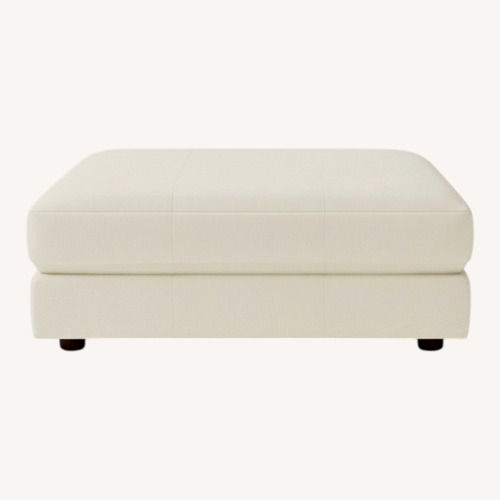 Used West Elm White Faux Leather Ottoman for sale on AptDeco