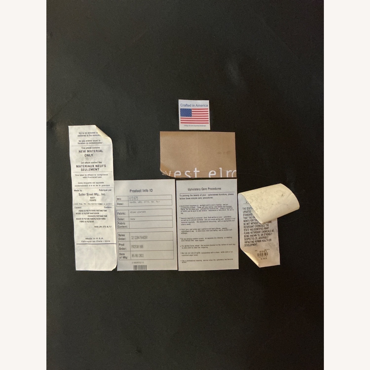 West Elm White Faux Leather Ottoman - image-5