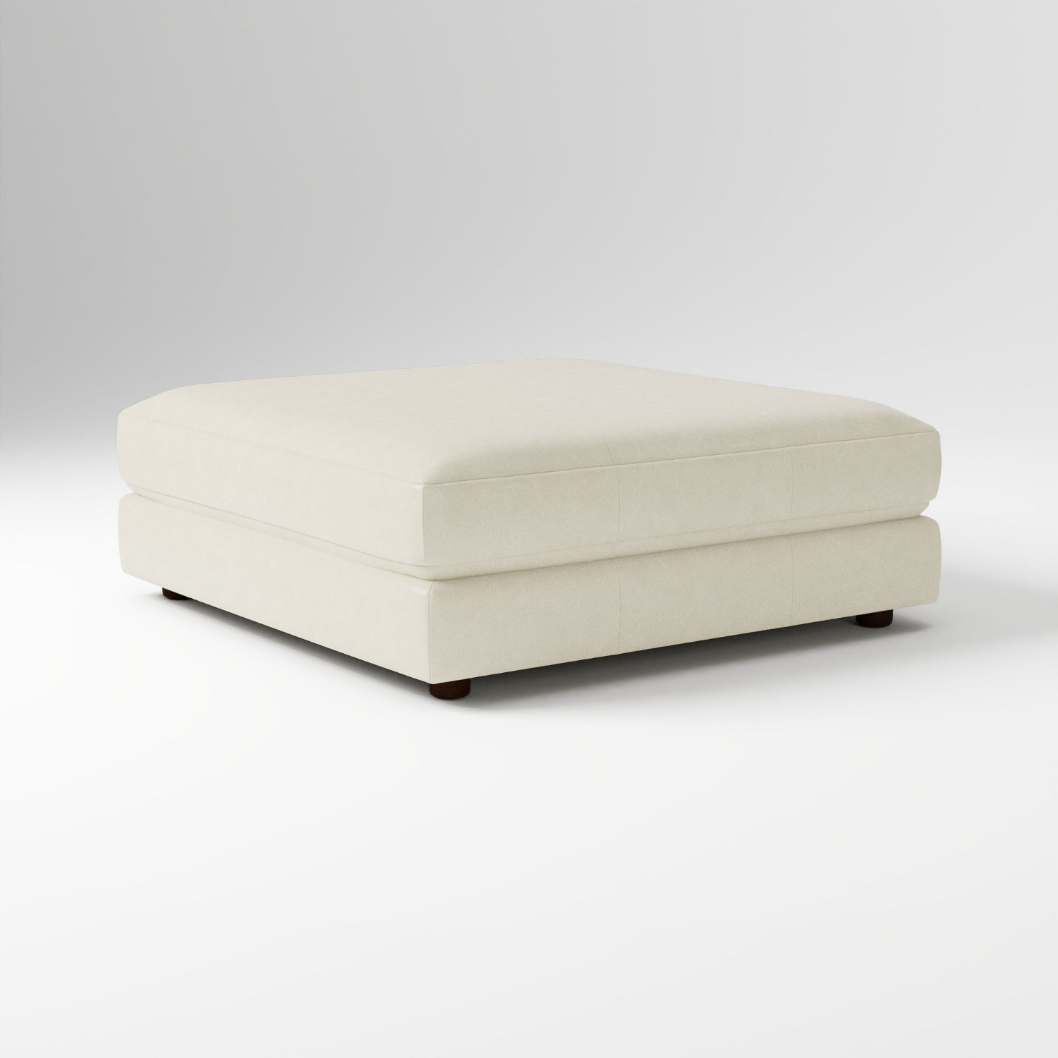 West Elm White Faux Leather Ottoman - image-6