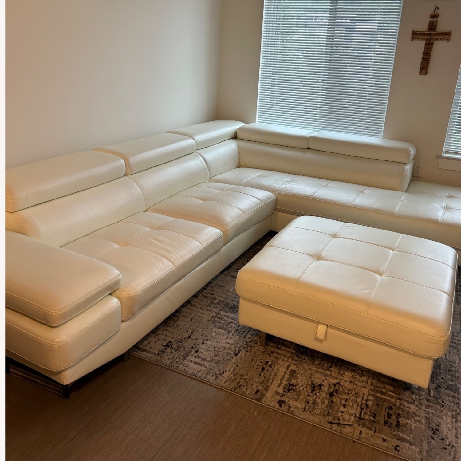 Bob's Discount Furniture White 2 Seater Sofa - image-1
