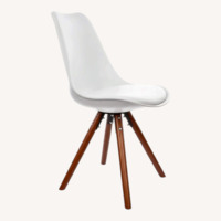 Viborg Wine Red Mid Century Side Chair Natural Base (Set of 2)