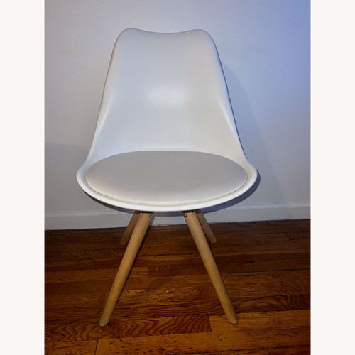 Used Viborg Wine Red Mid Century Side Chair Natural Base (Set of 2) for sale on AptDeco