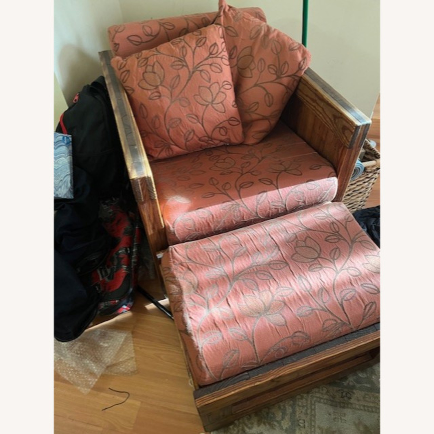 This End Up Dark Brown Wood Armchair - image-1