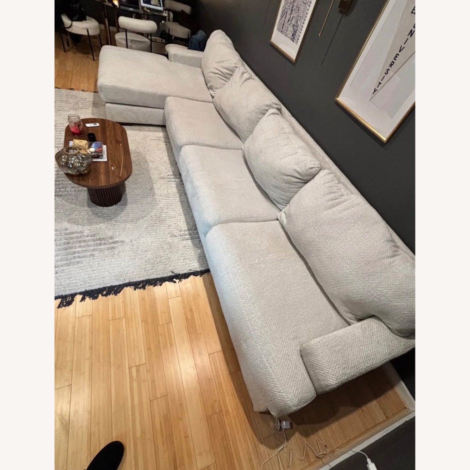 Ashley Furniture White 3+ Piece Sectional - image-3