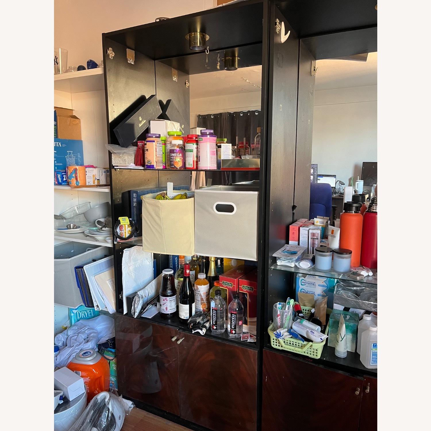 Walmart Black Wood Armoire - image-3