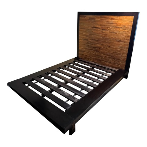 Used Environment Furniture Peroba Rosa Wood Queen Bed for sale on AptDeco