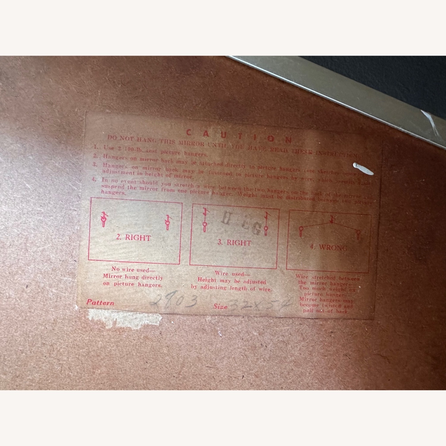 Dovetailed Aluminum Wall Mirror Dated 1957 - image-3