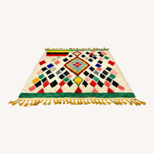 Used Vintage Rainbow Beni Orin Moroccan Rug for sale on AptDeco