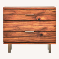 CB2 Linear 2-Drawer Wood Nightstand
