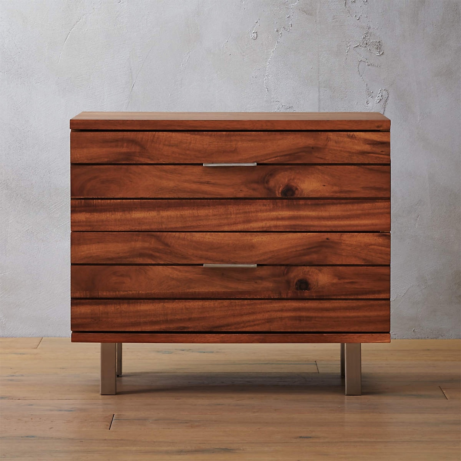 CB2 Linear 2-Drawer Wood Nightstand - image-6